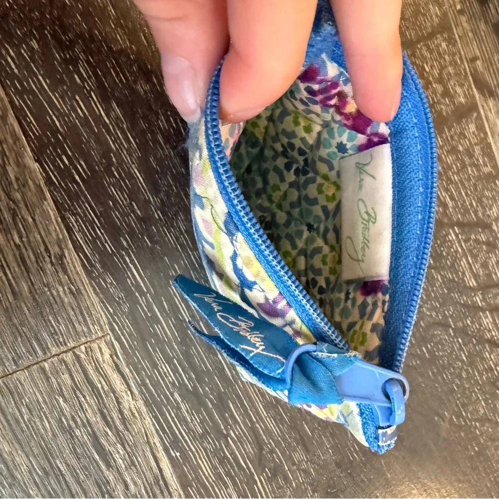 Vintage 2000s Quilted Floral Coin Purse- Capri Blue - Picture 3 of 3
